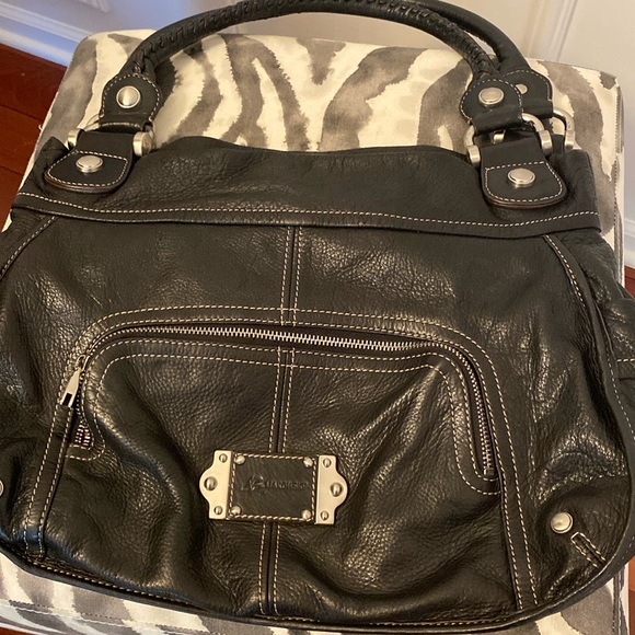 B Markowsky Women’s Leather satchel bag , leopard interior, magnetic closure - Picture 1 of 6